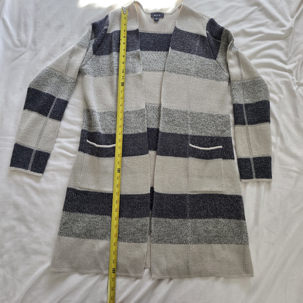 Alyx Two-Tone Sparkling Silver,Gray and Cream Knit Sweater